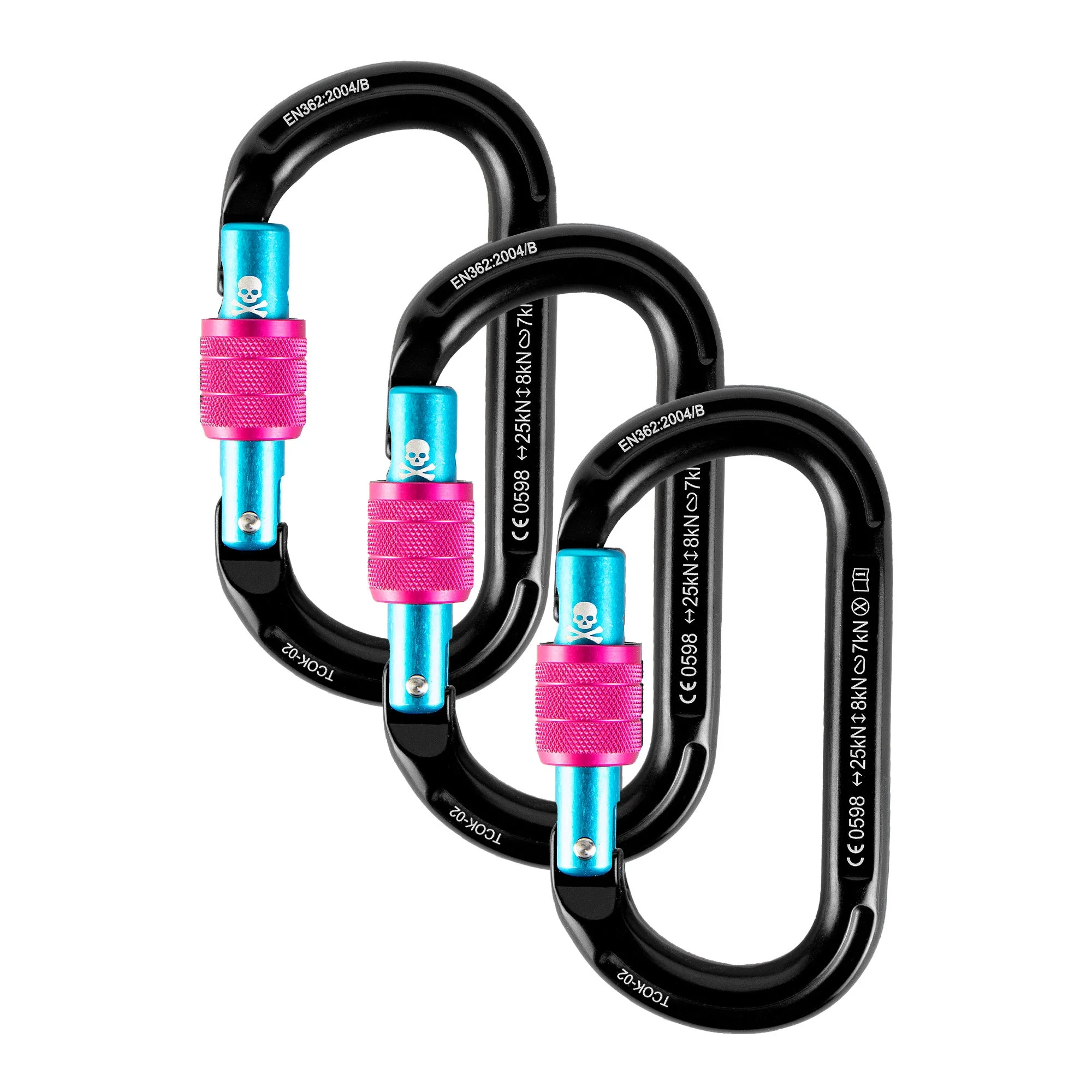 Oval K Locking Carabiner 3-Pack