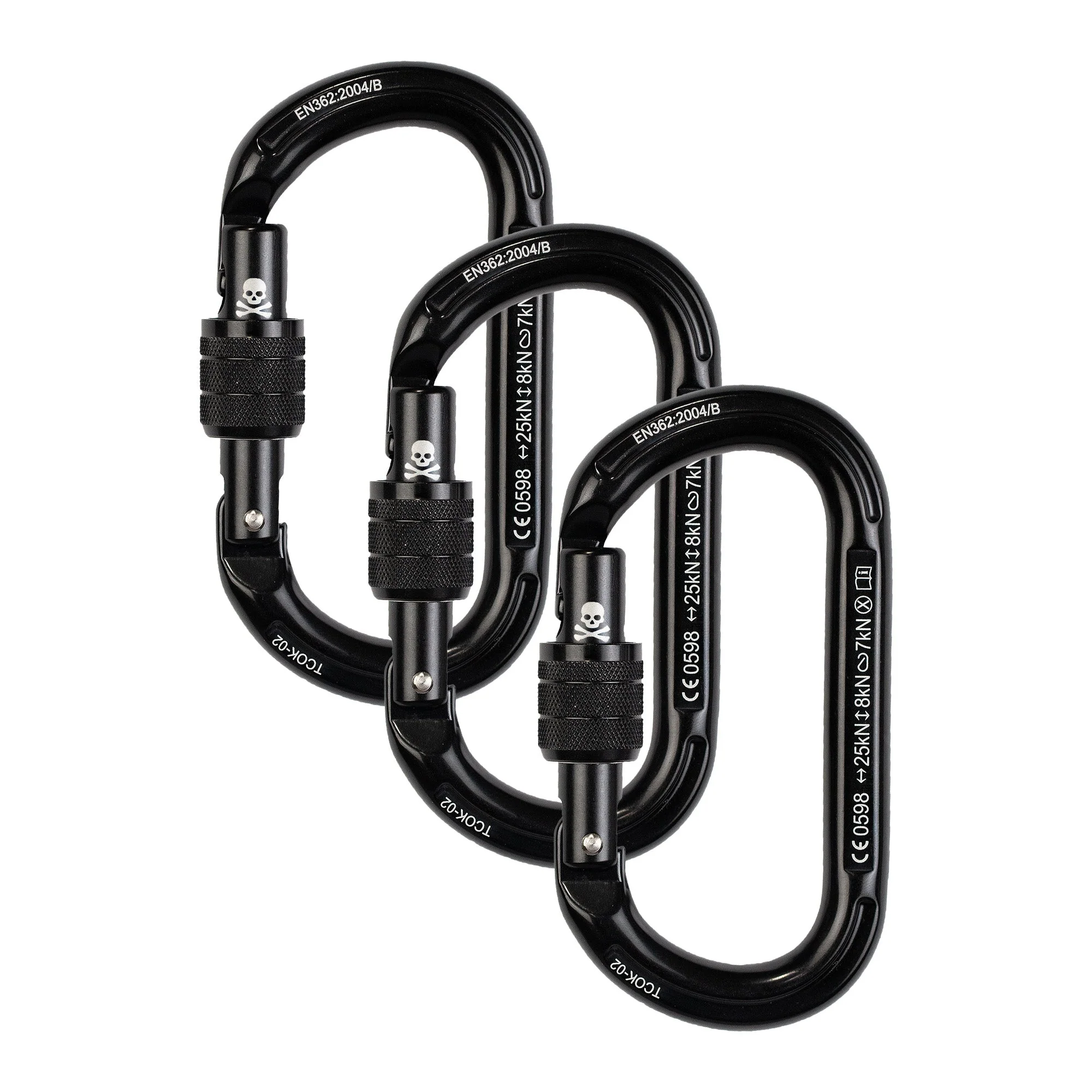 Oval K Locking Carabiner 3-Pack - Image 2